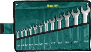 Набор ключей рожковых хромированных KRAFTOOL "EXPERT" 27033-H12 ― KRAFTOOL SHOP