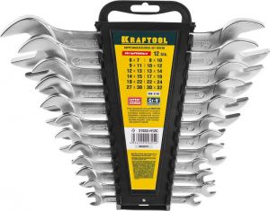 Набор ключей рожковых хромированных KRAFTOOL "EXPERT" 27033-H12C ― KRAFTOOL SHOP