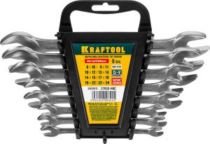 Набор ключей рожковых хромированных KRAFTOOL "EXPERT" 27033-H8C ― KRAFTOOL SHOP