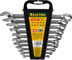 Набор ключей гаечных комбинированных хромированных KRAFTOOL "EXPERT" 27079-H10C ― KRAFTOOL SHOP