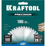 Диск пильный по дереву PRECISSION 190х30мм 48Т KRAFTOOL 36952-190-30