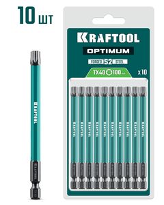 KRAFTOOL OPTIMUM TX 40, 100 мм, 10 шт, биты (26126-40-100-S10) ― KRAFTOOL SHOP