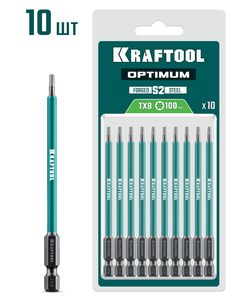 KRAFTOOL OPTIMUM TX 8, 100 мм, 10 шт, биты (26126-8-100-S10) ― KRAFTOOL SHOP