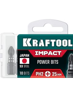 KRAFTOOL Impact PH 2, 25 мм, 10 шт, ударные биты (26191-2-25-S10) ― KRAFTOOL SHOP