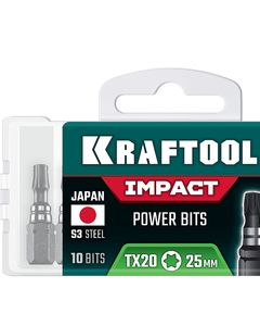 KRAFTOOL Impact TX 20, 25 мм, 10 шт, ударные биты (26195-20-25-S10) ― KRAFTOOL SHOP