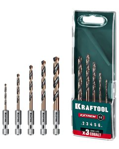 KRAFTOOL НЕХ-1/4″, 5 шт, набор сверл по металлу для винтовёртов и шуруповертов IMPACT READY (29652-H5) ― KRAFTOOL SHOP