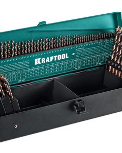 KRAFTOOL Cobalt, 118 шт, (1-13 мм), сталь М42, HSS-Co(8%), набор сверл по металлу (29656-H118) ― KRAFTOOL SHOP