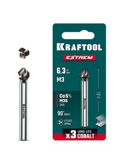 KRAFTOOL EXTREME Со5-А, d 6.3x5х45 мм, Z3, 90°, сталь M35, U-образная спираль, зенковка (29734-3) ― KRAFTOOL SHOP