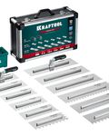 KRAFTOOL 280х115 мм (6шт) - 480х130 мм (6шт), набор нержавеющих гребенок со сменной 2к ручкой, в пластиковом кейсе (33268-H12)