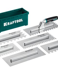 KRAFTOOL 280х115 мм, набор нержавеющих гребенок (6шт) со сменной 2к ручкой, в пластиковом кейсе (33268-H6) ― KRAFTOOL SHOP