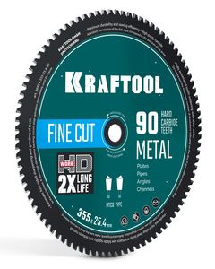 KRAFTOOL Metal Cut 355 х 25.4 мм, 90Т, диск пильный по металлу и стали (36954-355-25.4-90) ― KRAFTOOL SHOP