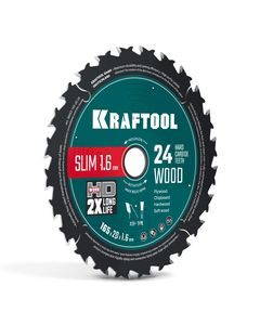 KRAFTOOL Slim wood cut 165 х 20 x 1.6 мм, 24Т, диск пильный по дереву, (36955-165-20-24) ― KRAFTOOL SHOP
