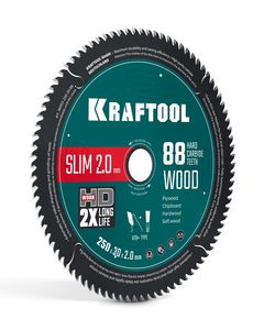 KRAFTOOL Slim wood cut 250 х 30 x 2.0 мм, 88Т, диск пильный по дереву, (36955-250-30-88) ― KRAFTOOL SHOP