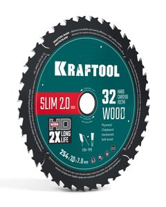 KRAFTOOL Slim wood cut 254 х 30 x 2.0 мм, 32Т, диск пильный по дереву, (36955-254-30-32) ― KRAFTOOL SHOP