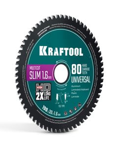 KRAFTOOL Slim multi cut 190 х 30 x 1.6 мм, 80Т, диск пильный по дереву (36957-190-30-80) ― KRAFTOOL SHOP