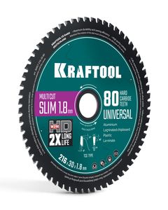 KRAFTOOL Slim multi cut 216 х 30 x 1.8 мм, 80Т, диск пильный по дереву (36957-216-30-80) ― KRAFTOOL SHOP