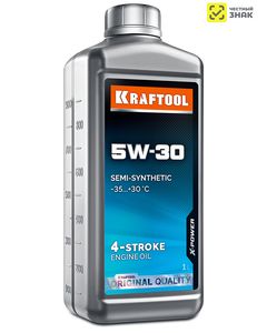 KRAFTOOL 5W-30, 1 л, зимнее полусинтетическое масло для 4-тактных двигателей (41514-1) ― KRAFTOOL SHOP