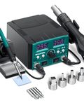 KRAFTOOL KR-75, 2-в-1 100-480°С 750 Вт, Ремонтная паяльная станция (55340)