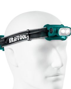 KRAFTOOL KH-10, Hybrid power, 500 лм, 5 режимов, аккумуляторный налобный фонарь, 1000мАч, 3ААА (56452) ― KRAFTOOL SHOP