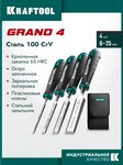 KRAFTOOL GRAND-4 набор стамесок-долот с двухкомпонентной рукояткой, 4 шт