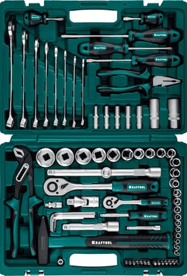 KRAFTOOL EXTREM-76, 76 предм., (1/2″+3/8″+1/4″), универсальный набор инструмента (27889-H76) ― KRAFTOOL SHOP