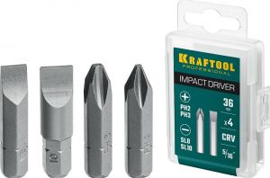 Набор бит для ударной отвертки 4 шт, 36 мм KRAFTOOL 25551 ― KRAFTOOL SHOP